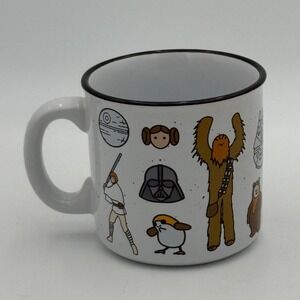Star Wars Silver Buffalo Ceramic Mug 20oz Characters Luke Leia Vader Yoda White